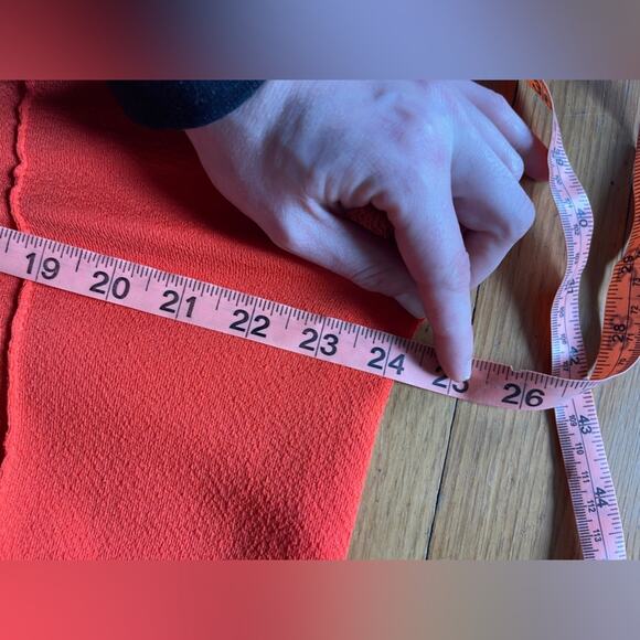 70s Vintage Double Knit Bright Orange Polyester Kick Flares - Picture 7 of 13